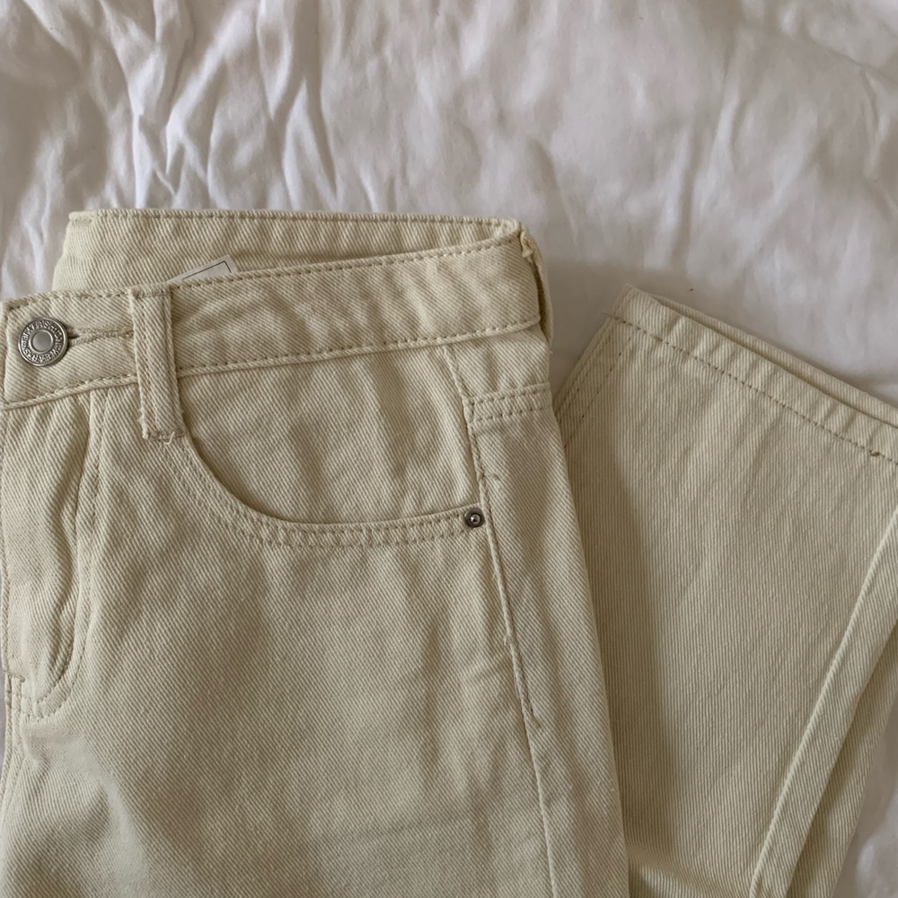 Cream Slim Fit Jeans